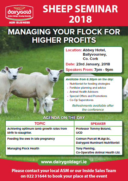 Dairygold Sheep Seminar | Abbey Hotel, Ballyvourney, Co. Cork